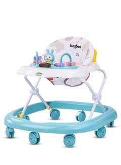 Buy Zato Baby Walker for Kids Foldable Kids Walker with 3 Position Adjustable Height Musical Toy Bar Rattle Kids Activity Walker for Toddlers Walker for Baby Boy Girl 6 to 24 Months Light Blue in UAE