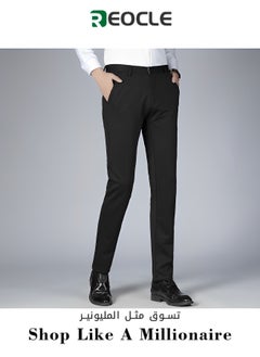 Buy Men's Dress Pant Fashion Slim Fit Suit Pants Classic Fit Flat Front Straight Formal Pants Wrinkle Free Expandable Waist Suit Pants in UAE