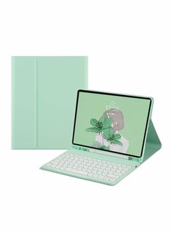 Buy Keyboard for Galaxy Tab S8 2022 / S7 2020 11 Inch (SM-X700/X706/T870/T875/T878) Case Color Round Key Wireless Detachable Bluetooth Cover with Pen Holder (MintGreen) in UAE