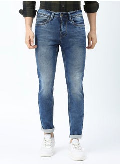 Buy Mid Rise Faded Jeans with Pocket Detail in Saudi Arabia