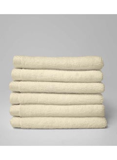 اشتري 6 Pieces Face Towel by La'Marvel, Ivory 600 GSM 100% Cotton Hotel Towels في السعودية