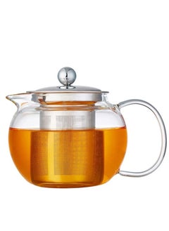 Buy Borosilicate Heat Resistant Glass Teapot with Removable Stainless Steel Infuser for Loose Tea and Tea Maker (1.3 Liters) in UAE