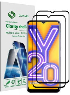 اشتري 2 Pack For Vivo Y20 Screen Protector Tempered Glass Full Glue Back في الامارات