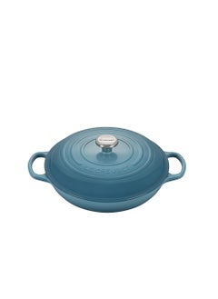 اشتري Le Creuset Signature Teal Cast Iron 30cm Shallow Casserole في السعودية