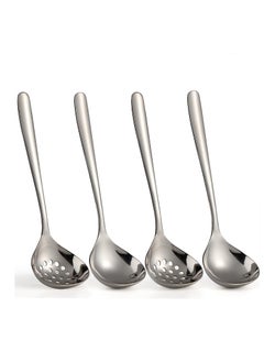 اشتري Stainless Steel Serving Spoons, 4 Pcs Catering Serving Utensils, Slotted Serving Spoons, Skimmer Perforated Spoons, Stainless Steel Buffet Banquet Spoons, for Party Buffet Catering Banquet في السعودية