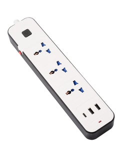 Buy Power Strip Power Extension with USB- Extension Cord Flat Plug with Widely 3 AC Outlet and 2USB+1Type C, Small Desktop Station with 6 ft Power Cord, Compact Socket (GK-A28U) in UAE