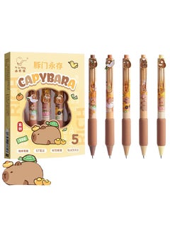 Buy 5 Pcs Cute Retractable Pens Gel Ink Pens Cartoon Capybara Pens 0.5mm Black Writing Pen Office School Pens  (5Pcs Capybara) in Saudi Arabia