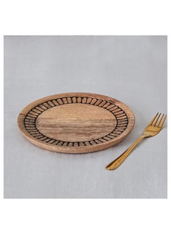 اشتري Earthy Vibe Wooden Plate 23 cm في الامارات