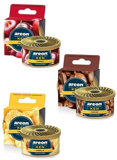 Buy Ken Prefume Car Air Freshener, 3 Pcs, Cherry, Coffee, Vanilla in UAE