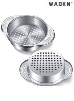 Buy 2 PCS Tuna Can Strainer Stainless Steel Food Can Strainer Sieve Household Drainage Oil Draining Basket Sink Frame with Two Ears Anti Slip High-temperature Resistant Slag Filtering Strainer in Saudi Arabia