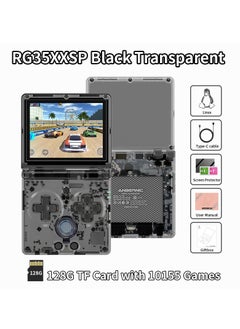 اشتري جهاز ألعاب محمول RG35XXSP Retro Flip ، شاشة IPS بحجم 3.5 بوصة ، مشغل ألعاب فيديو Linux H700 ، دعم تدفق WIFI Bluetooth (أسود شفاف ، 128 جيجابايت) في الامارات