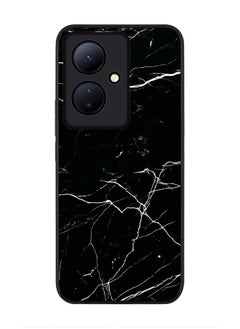 Buy Rugged Black edge case for Vivo V29 Lite, Slim fit Soft Case Flexible Rubber Edges Anti Drop TPU Gel Thin Cover- Marble Print Black in UAE