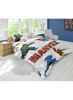 Buy 3-Piece Marvel Avengers Kids Bedding Set Includes 1xReversible Comforter 165x230cm, 1xPillowcase 50x75cm, Bed Sheet 165x230cm Super Soft & Fade Resistant Celebrate Disney 100th Anniversary in Style in UAE