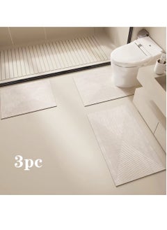 اشتري 3-Piece Bathroom Diatom Mud Floor Mat Set Bathroom Absorbent Non-Slip Rugs 80x50cm And 60x40cm And 55x50cm في الامارات