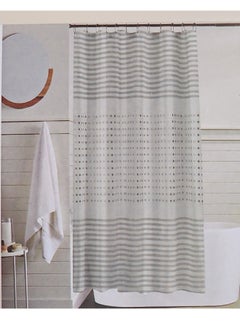 Buy Waterproof Polyester Shower Curtain With 12 Hooks 180*180CM in Egypt