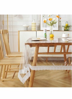 Buy Clear Plastic Tablecloth Rectangle PVC Protector Vinyl Waterproof Oil Wipeable ProofTablecloth Cover Table Top Transparent Table Clothes for Rectangle Tables Wood Furniture 59x74inch Lace Boho in UAE