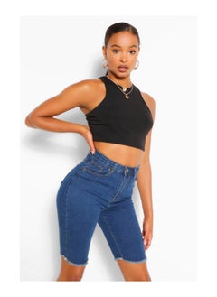 Buy Skinny High Waisted Denim Shorts in UAE