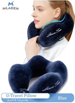 Buy Memory Foam Travel Pillow Neck Pillow with 360-Degree Head Support Comfortable and Lightweight Ideal for Sleeping on Airplane Car Train Bus and Home Use in Saudi Arabia