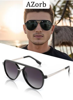 Buy Polarized Aviator Sunglasses Men Women - Metal Frame Fashion Men's Sun Glassess Accessories UV400 Protection Shades for Daily Driving Holidays in Saudi Arabia