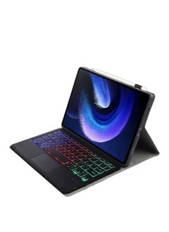 Buy Touchpad English Keyboard Case Compatible With Xiaomi Pad 6/6 Pro 11 Inch 2023, Backlit, Multi-Touch Trackpad, Flip Stand Case with Pencil Holder (Black) in Saudi Arabia