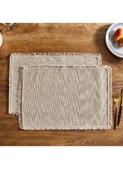 Buy Naturio Slub 2-Piece Table Placemat 48 x 33 cm in Saudi Arabia