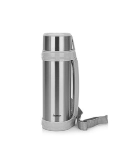 Buy Vacuum Flask with Cup Lid And Buckle Strap , Double Wall 304 Body Stainless Steel Body, Minimalist Stylish Design, Large Capacity For Hot/Cold Water, Coffee, Great For Travel 1500ml in UAE