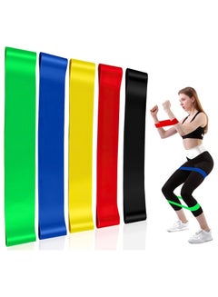 Buy Resistance Bands Set, 5pcs Assorted Pounds Strength Training Exercise Resistance Loops Stretch Bands, Gym Fitness Yoga Workout Resistance Loops Bands for Arm Legs and hips in UAE