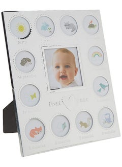 Buy Carter Baby First Year Animal Theme Silver Metal Month By Month Picture Frame 9.75" L X 11.75" H in UAE