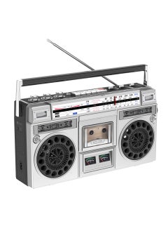 Buy Retro portable cassette player radio USB flash drive Bluetooth multi-function tape player nostalgic recorder cross-border silver (domestic) in UAE