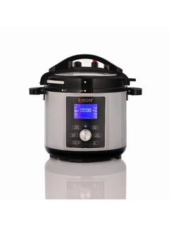 Buy Edison Electric Pressure Cooker with Granite Pot, 1200 Watts, 8 Liters, 11 Functions - Silver Black in Saudi Arabia