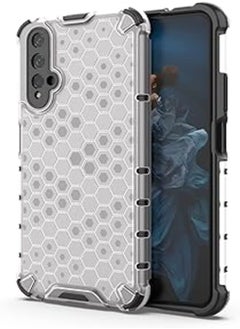 Buy Compatible with Honor 20 / Nova 5T Honeycomb Case Shockproof Camera Protection Cover Compatible with Honor 20 / Nova 5T (white clear) in Egypt