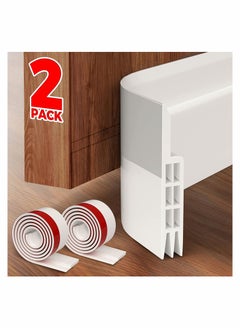 اشتري Door Seal Strip Draft Stopper, 2 Pack Under Blocker Insulator, Sweep Weather Stripping Noise Stopper Strong Adhesive 37inch Length في السعودية