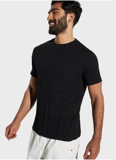 Buy Textured Crew Neck T-Shirt in Saudi Arabia