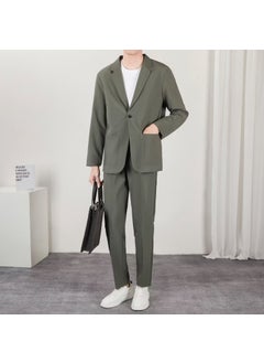 Buy Loose Japanese Style Suit Set for Men Green in UAE