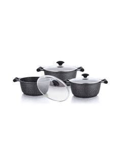 اشتري Essentials 6 pc set Black Granite Non-Stick Aluminum في الامارات