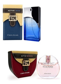 اشتري Chris Adams Active Man and Woman 100 ML Spray Perfume Set في الامارات