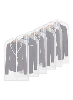 اشتري Hanging Garment Bag Lightweight dust-proof Suit Bags with Study Full Zipper for Closet Storage Clear Plastic Cover(24"X40"-6pcs) في السعودية