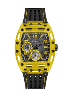 اشتري Men’s Black Yellow Multi-Function Black Silicone Watch GW0499G2 - 44mm في الامارات