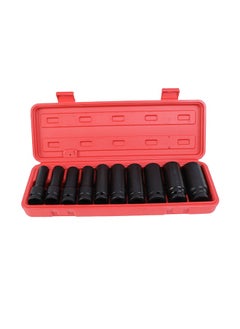 Buy Deep Impact Socket Set -10 Piece, 1/2 Drive- Hexagon Impact Sockets with Heavy-Duty Organizer Case - Professional Socket Set for Auto Repair, Industrial Use, Construction, and DIY Projects in Saudi Arabia