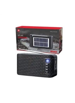 Buy Eco Solar energy Loud Wireless Speaker Radio Outdoor Trekking Backpacking Hiking Camping gear 2.5 Inch Handsfree Black in Saudi Arabia