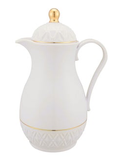 Buy Plastic Coffee/Tea Flask 1 Liter Ivory/Gold in Saudi Arabia