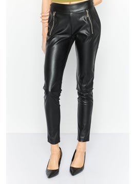 Buy Women Regular Fit Solid Pants, Black in UAE