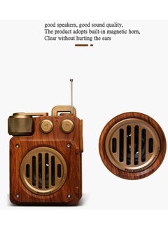 اشتري Vintage Radio Retro Bluetooth Speaker Pear Wooden FM Radio With Old Fashioned Classic Style Wooden Speaker With Wireless & AUX And TF Card Portable Speaker Birthday Gifts For Men في الامارات