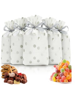 Buy 50pcs Small Drawstring Gift Bags Candy Bag Goody Bag Food Storage Bags Gift Wrapping Package Drawstring Bags Party Favor for Baby Shower (Silver) in Saudi Arabia