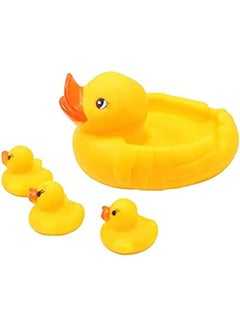 اشتري Baby Rubber Race Squeaky Ducks Family Bath Toy Kid Game Toys Kid Gift في مصر