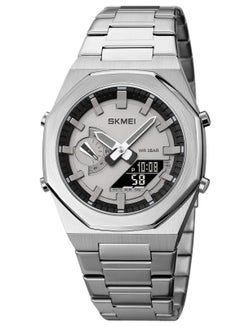 Buy Watches for Men Water Resistant Analog Digital Stainless steel Wrist Watch Silver 41mm 1816 in UAE