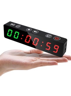 Buy Digital Timer Large LED Display Portable Gym Timer with Rechargeable Battery and Built-in Magnet Stopwatch Countdown/Up for Home Gym Garage Fitness Interval Training Boxing in UAE