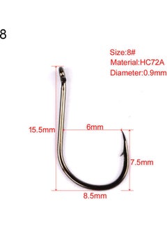 Buy 200Pcs Strong Carbon Steel Sharp Single Fish Fishing Hooks Bait Tackle Tool 20 x 10 20cm in UAE