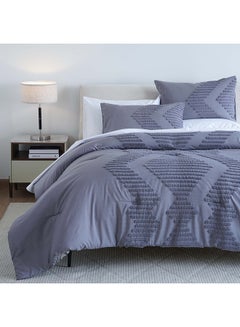 Buy Hudson 3-piece Comforter Set 160x220cm - Grey in UAE