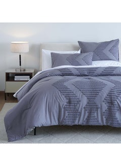 اشتري Hudson 3-piece Comforter Set 160x220cm - Grey في الامارات